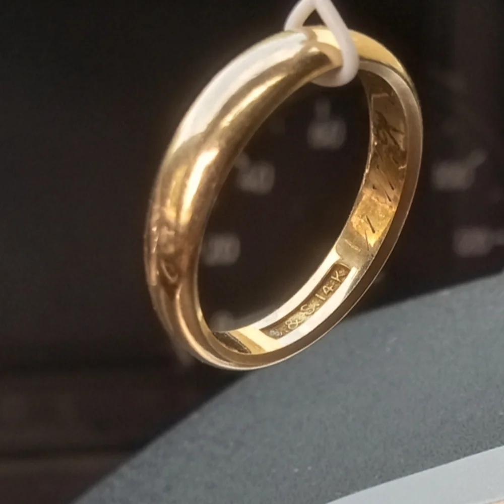 J.R. Wood & Sons Gold Vintage Victorian Wedding Band @ Early 1870's - Size: 9
